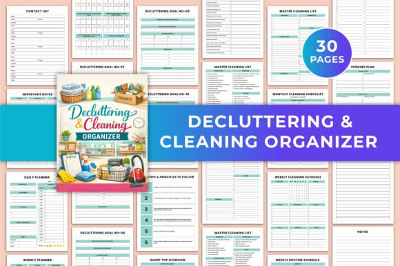 Download Decluttering &amp; Cleaning Organizer KDP - Organizer Collection
