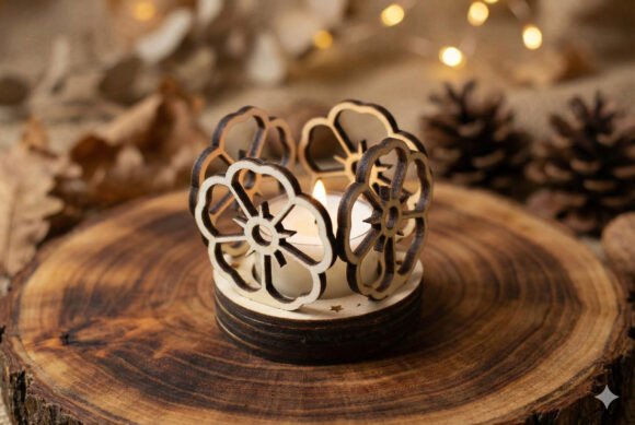 Download Floral Candle Center Piece - Premium Bundle