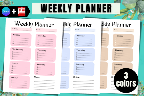 Download Weekly Planner Printable Canva Templates - Printable canva templates Collection