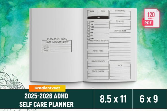 Download (KDP) 2025-2026 ADHD Self Care Planner - Adhd self care planner Collection